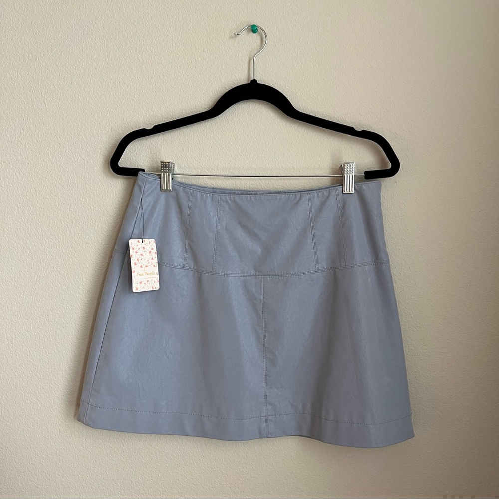 NWT Free People Suede Mini Skirt Days in the Sun Wisteria Breeze Size 10